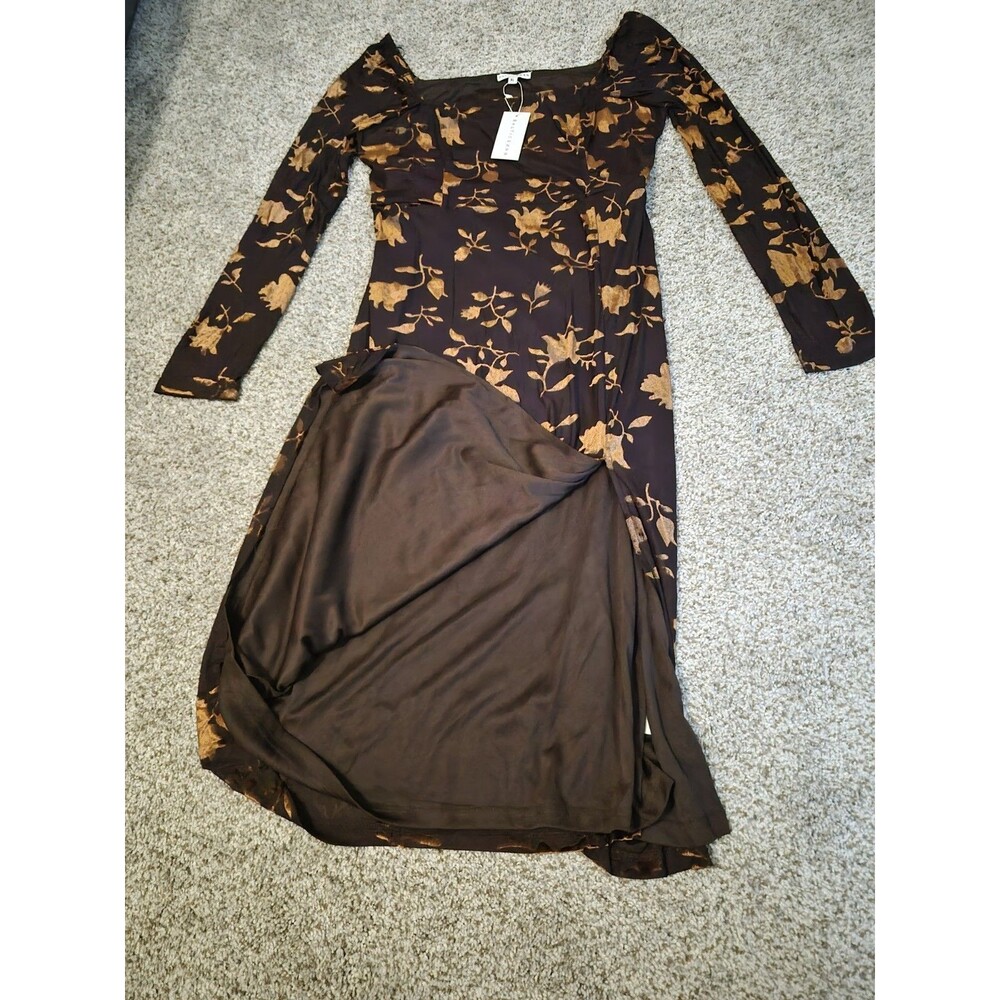 NWT Baltic Born XL Tamara Dress Velvet Burnout Deep Plum Bronze Fairy Grunge - Picture 9 of 12